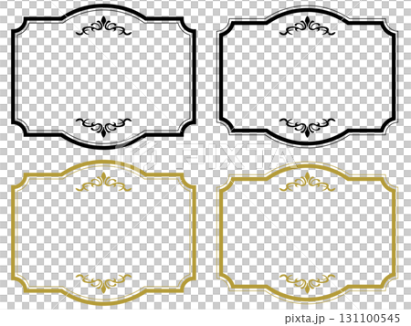 Neat antique frame - black and gold set 131100545