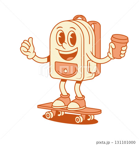 Happy schoolbag back to school cartoon character on skateboard isometric vector illustration Happy schoolbag back to school cartoon character on skateboard isometric vector illustration 131101000