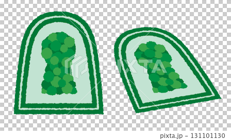 Illustration of a keyhole-shaped tomb - Vector image of the grave of a powerful person from the Kofun period in Japan 131101130