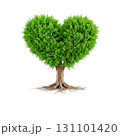 ハートをかたどった緑の木 131101420