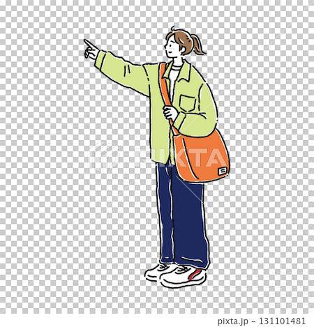 Pointing woman / Color 131101481