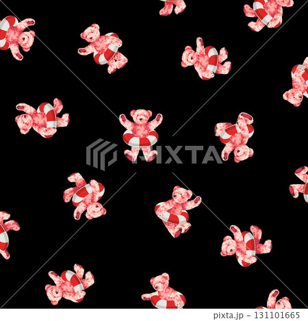 浮き輪を持ったリアルで可愛いクマの柄, 131101665