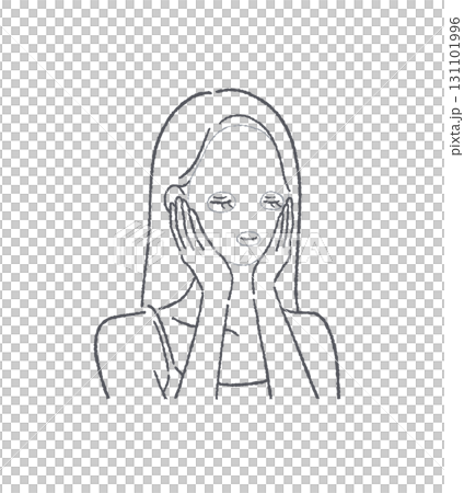 Illustration material of a woman wearing a face mask Illustration material of a woman wearing a face mask 131101996