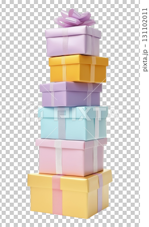 Colorful Gift Boxes with Gold Ribbons 131102011