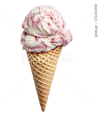 Strawberry Vanilla Swirl Ice Cream Cone 131102050