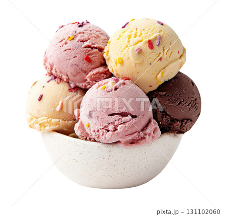 Assorted Ice Cream Scoops in Bowl 131102060