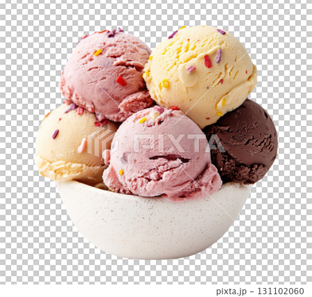 Assorted Ice Cream Scoops in Bowl 131102060