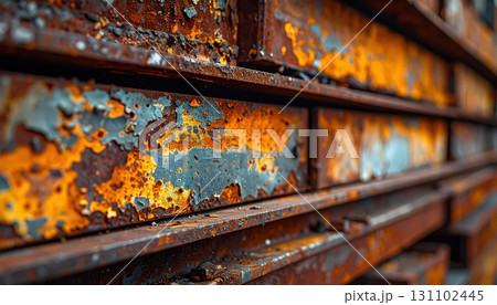 《AI画像》錆び付いた鉄材 131102445