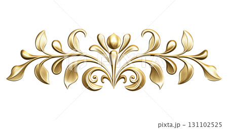 Golden Floral Decorative Element 131102525