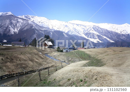 Hakuba ski resort in spring / 残雪も多い早春の白馬・八方尾根のパノラマ Hakuba ski resort in spring / 残雪も多い早春の白馬・八方尾根のパノラマ 131102560