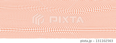 A stretched orange construction fence on a white bg forms a seamless pattern 131102563