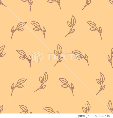 Seamless botanical line art leaves on a soft beige background. Minimal and modern design perfect for wallpaper, fabric, stationery, gift wrap, packaging, and contemporary decorative projects. Seamless botanical line art leaves on a soft beige background. Minimal and modern design perfect for wallpaper, fabric, stationery, gift wrap, packaging, and contemporary decorative projects. 131102610