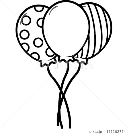 Party Outline hand drawn decorative black lines used for greeting cards. 131102734