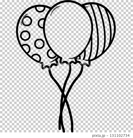 Party Outline hand drawn decorative black lines used for greeting cards. 131102734