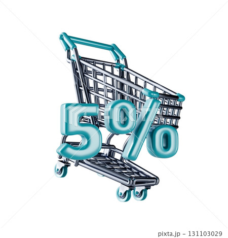 Shopping cart Sale 5 percent 3D 131103029