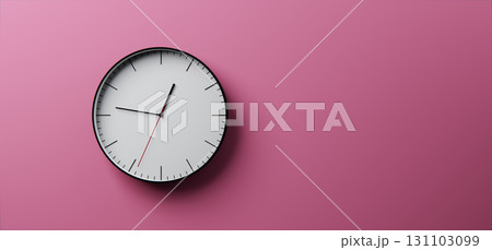 Minimalist 3D Clock Design on Simple Pink Background, Time Concept Minimalist 3D Clock Design on Simple Pink Background, Time Concept 131103099