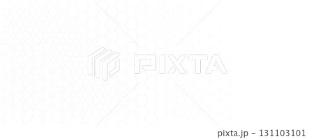Blue white Hexagon honeycomb pattern fading geometric shape texture. Abstract futuristic background for technology, science, data UI design, skin care medical product, web banner. Vector backdrop 131103101