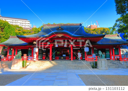 【兵庫県】快晴の生田神社の本殿(拝殿) 【兵庫県】快晴の生田神社の本殿(拝殿) 131103112