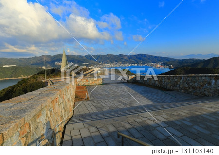 【兵庫県】若人の広場公園から見た福良港 131103140