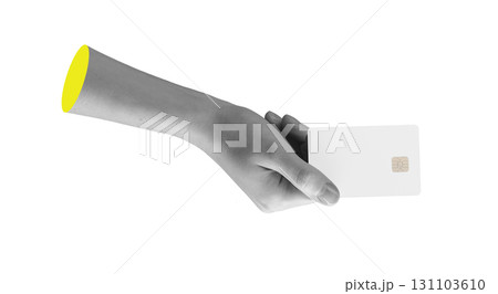 Female hand showing blank credit card with chip in secure hold, representing payment, banking, Female hand showing blank credit card with chip in secure hold, representing payment, banking, 131103610