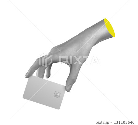 Credit card in female hand, blank plastic for banking payment, commerce, finance, accounting, Credit card in female hand, blank plastic for banking payment, commerce, finance, accounting, 131103640