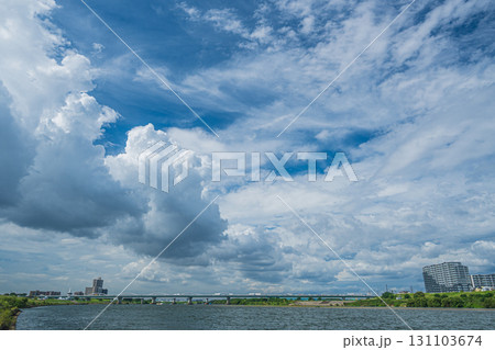 初秋の淀川風景　枚方市 131103674