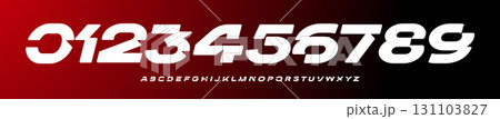 Racing bold cut italic numbers alphabet,...のイラスト素材 [131103827] - PIXTA