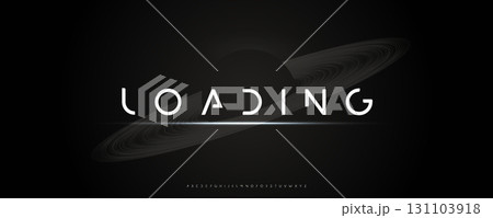 Sci-Fi Loading Typography with Saturn Ring Silhouette and Soft Glow, Ideal for Space Documentaries, Astronomy App, Futuristic Tech Promos or Phishing. Minimal Space-Inspired Font. Vector Illustration. Sci-Fi Loading Typography with Saturn Ring Silhouette and Soft Glow, Ideal for Space Documentaries, Astronomy App, Futuristic Tech Promos or Phishing. Minimal Space-Inspired Font. Vector Illustration. 131103918