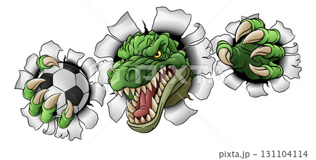 Crocodile Dinosaur Alligator Soccer Sports Mascot Crocodile Dinosaur Alligator Soccer Sports Mascot 131104114