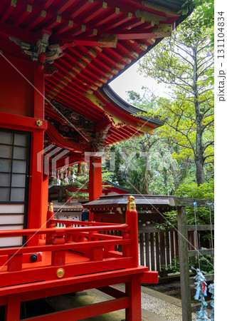 Main hall of Enoshima-Shrine Nakatsunomiya in Enoshima island, Japan 131104834
