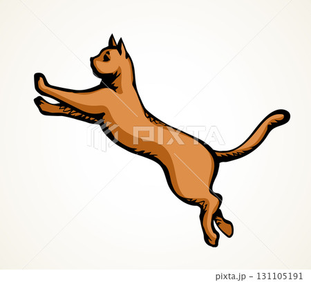 Jumping cat. Vector drawing icon Jumping cat. Vector drawing icon 131105191