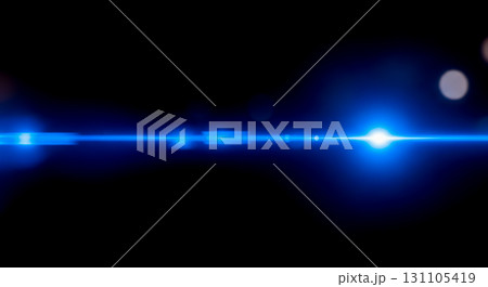 Abstract background with blue cinematic anamorphic lens flare on black, light effect overlay for futuristic technology, space or movie design project Abstract background with blue cinematic anamorphic lens flare on black, light effect overlay for futuristic technology, space or movie design project 131105419