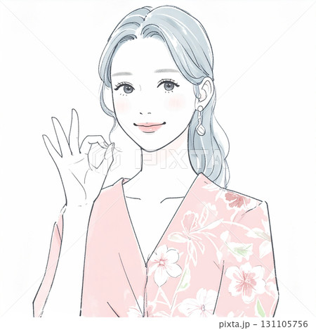 水彩画・手描き風の女性・女の子のイラスト素材のイラスト素材