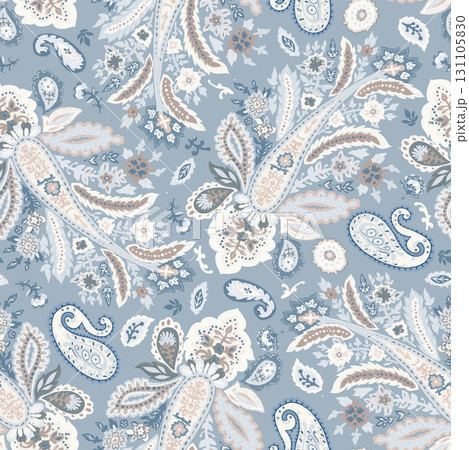 Vintage Blue Paisley Seamless Pattern Vintage Blue Paisley Seamless Pattern 131105830