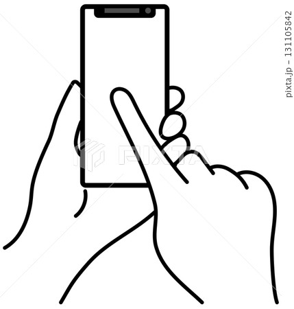 スマホを操作する手 131105842