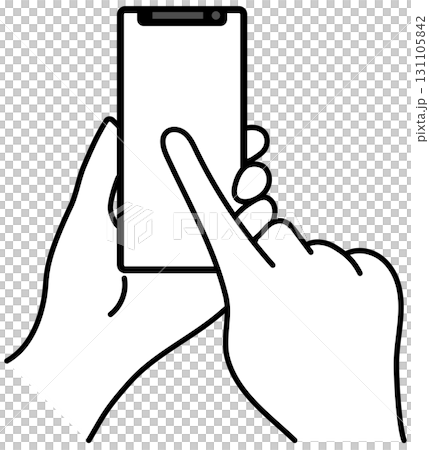 スマホを操作する手 131105842
