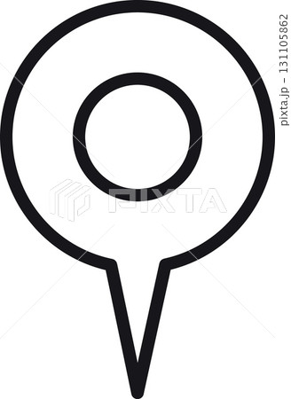 location, map, address icon. Location pin icon illustration on a white background. in thin line style 131105862