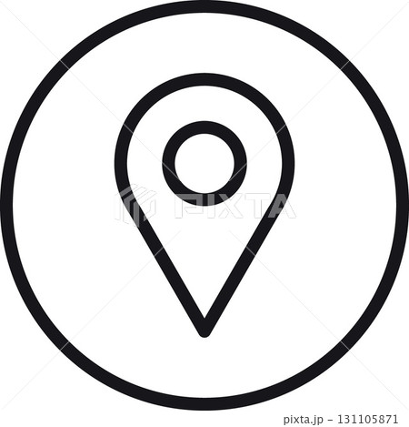 location, map, address icon. Location pin icon on a circular background. in thin line style location, map, address icon. Location pin icon on a circular background. in thin line style 131105871