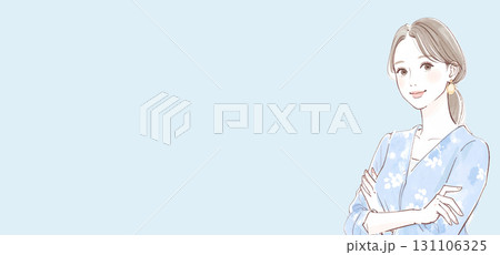 水彩画・手描き風の女性・女の子のイラスト素材 131106325