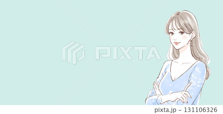 水彩画・手描き風の女性・女の子のイラスト素材 131106326
