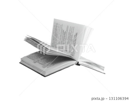 Book open. Grammar textbook, science and literacy. Education and wisdom, literature. Isolated on 131106394