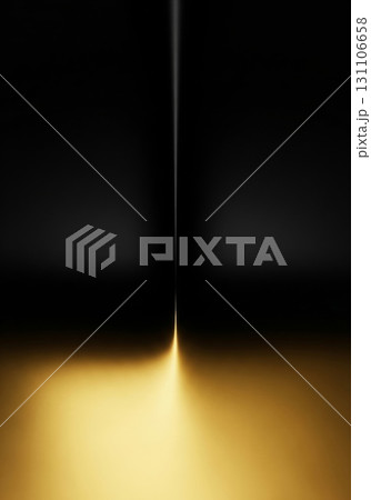 Abstract Golden Light Beam Dividing Dark Background and Dark Gradient Texture 131106658