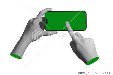 Lodz Poland May 01 2025 Finger clicking in center of smartphone screen, isolated on white. Lodz Poland May 01 2025 Finger clicking in center of smartphone screen, isolated on white. 131107314