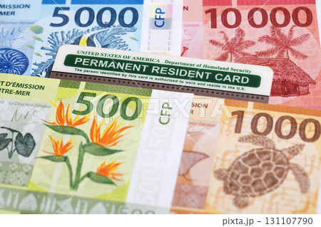 American Permanent Resident Card on CFP franc - French colonies of the Pacific money American Permanent Resident Card on CFP franc - French colonies of the Pacific money 131107790