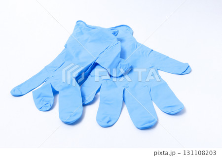 手袋、ゴム手袋、ニトリル、ニトリル手袋、合成ゴム、手、衛生的、清潔、指、医療、調理、病院、ハンド 131108203