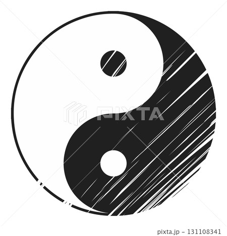 Cartoon Illustration Of Yin Yang Symbol Logo Isolated 131108341
