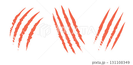 Cartoon Illustration Of Red Cat Scratches Isolated On White 131108349