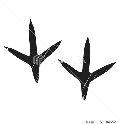 Cartoon Illustration Of Bird Foot Print Isolated 131108352