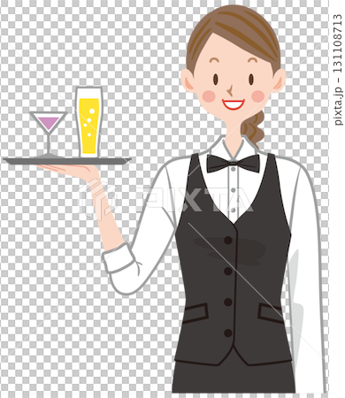 Illustration of a female bartender 131108713