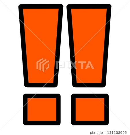 注意や警戒を示すオレンジ色の感嘆符マークイラスト 131108996